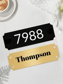1 pieza Placa conmemorativa personalizada con texto grabado, placa conmemorativa personalizada, placas de aniversario con nombre grabado personalizado, rótulos personalizables con número de habitación, señales personalizadas de advertencia/prohibición, 2 tamaños: S/M, 3 colores: plateado/dorado/negro, placa personalizada con respaldo adhesivo o tornillos, multifuncional, ornamental, antihongo, reutilizable, adorable, de alta calidad, bonito, vintage, colorido, personalizado, único, regalos ideales para él, regalos ideales para ella, ella, novio, novia, comedor, baño, hogar, dormitorio del hogar