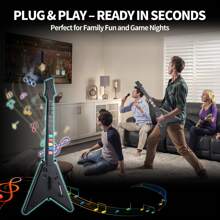 DOYO Wireless PS4 Guitar, Ideal For PC/PS3/PS4, Guitar Hero 3/4/5 And Rock Band 1/2 Games, Guitar Hero Toy Guitar (Black) - màu đen - Xem 7