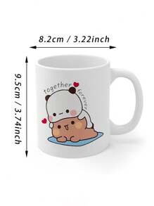 1pc Bubu Dudu Ceramic Coffee Mug - 11 Oz Reusable Novelty Cup, Machine Washable, Material, Multi-Purpose Love Forever Bear Design, Perfect Gift For Couples,Easter Cup For Wife,Husband Christmas,Valentine's Day,Birthday And Holiday Gift,Tea Cup,Boyfriend And Girlfriend,Summer And Winter Drinking Utensils,Perfect For Woman Sister Friend Boss Employee Co-Worker Great Office Mug Back To School