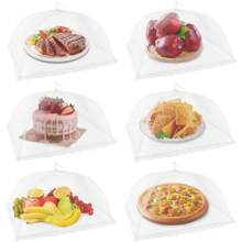 NEPAK 6 Large And Tall Food Covers, 17"X17" Food Tents Food Covers For Outdoors,Pop-Up Mesh Food Covers Nets For Outside,Screen Tents,Parties Picnics, BBQ,Reusable And Collapsible
