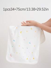 1 pieza Toalla de coral de terciopelo con bordado de estrellas y luna, toalla de mano/baño, absorbente, suave y sin pelusa, toalla casual para pareja/playa