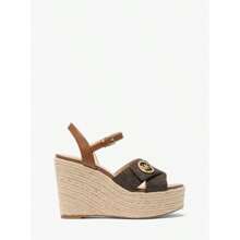 Michael Kors Hannah Signature Logo Wedge Sandal |  | Women Heeled Sandals - 棕色 - 查看 3