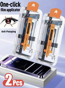 Yezodawee 2 Packs Privacy Screen Protector Auto-Alignment Kit For IPhone 16E 16 Pro Max, 9H Hardness Shatterproof Tempered Glass Film Protective Ultra-Fast Installation Dust Free Design Screen Protector Camera Protection Film Anti-Peeaping Toughened Glass Phone With Install Kit, 9H+ Hardness, Anti-Spy, Anti-Scratch, Full Coverage Protection For 17 Pro Max/17 Pro/17 Air/17/16 Pro Max 6.9" 15pro Max 14 /13/12/11 No Bubbles No Dust