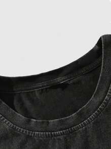 Lonblece Chaleco holgado de hombre con lavado vintage, diseño gráfico casual de gato, alienígena y OVNI, adecuado para primavera/verano