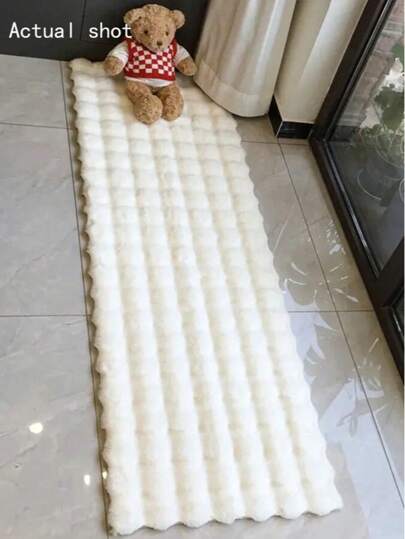 1pc Solid Fuzzy Anti Slip Vloerkleed ,Room view 9