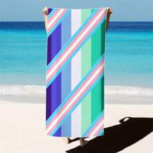 1 pieza Toalla de playa extra grande, extra grande, súper absorbente, manta de playa de fibra suave, artículo esencial de verano, a prueba de viento, a prueba de sol, playa, fiesta, viaje seco, camping, accesorio de playa, regalo de vacaciones