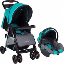 INFANTI | Carriola para Bebe LENNI Turquesa | Carreola con Portabebé - Carriola de Viaje - Carrito para Bebe | Travel System - Cosas para Bebes hasta 15kg | Charola Desmontable y Plegable - Portavasos - 1 - Ver 1