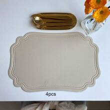 4 piezas de posavasos cuadrados, resistentes al agua y al aceite, aislantes del calor para el hogar, cocina, mesa de comedor, decoración de hotel y restaurante