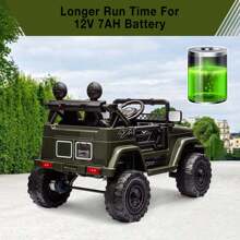 Danolapsi Kids Ride On Truck Car,12V Electric Car,Kids Electric Ride On Toy With Remote Control Spring Suspension LED Lights Music 3 Speeds For 3-8 Years Old Boy Girl Gift - 綠色 - 查看 4