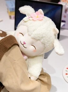 带郁金香的羔羊毛绒玩具，坐着可爱的绵羊填充动物带蝴蝶结可爱的绵羊超柔软婚礼装饰玩具浪漫母亲节礼物，适合男孩女孩儿童礼物 - 彩色 - 查看 6