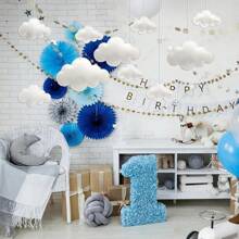 1 Stück weiße Wolken Hängdekoration, weiche Wolken Decken Dekoration geeignet für Geburtstagsfeiern, Raumdekoration, Hochzeiten, Kunstbühnen und Partyzubehör