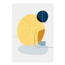 1 pezzo Stampa artistica moderna su tela con disegni geometrici astratti e grafici gialli, poster per galleria, opere d'arte da parete per la decorazione della casa, senza cornice - Multicolore - Visualizzare 5