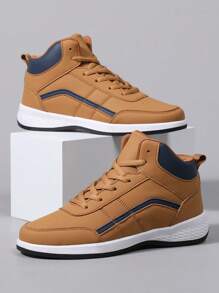 Plus Size Women's Casual Sneakers, Lace Up Soft Sole Flat Comfortable Sports Shoes For Women, Lightweight High-Top Daily Shoes