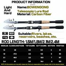 Fishing Rod And Reel Combo Set Telescopic Lure Rod Spinning Casting Short Jigging Rod 1.5m-2.4m Baitcasting Reel Max Drag 8kg - Spin Rod Reel-left - View 4