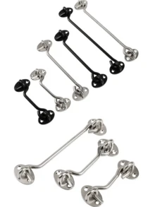 1PC 4-Inch Barn Door Lock Hardware, Slide Lock Eye Hook Latch With Screws, Rust-Resistant Metal Latch For Privacy Hook Locks For Interior Doors, Windows, Wood Fences, Garage Doors - Black - View 6