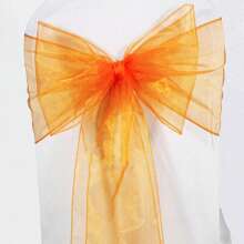 10pcs Voile Chair Back Decorative Ribbons, Organza Bowknot Chair Decorations, Suitable For Christmas, Halloween, Weddings, Parties, Outdoor Events, 18cm Wide, 275cm Long, DIY To Create Butterfly Shapes, Voile Sheer Fabric Chair Back Decorations For Festivals, Graduations, Party Backdrops, Gifts, Packaging