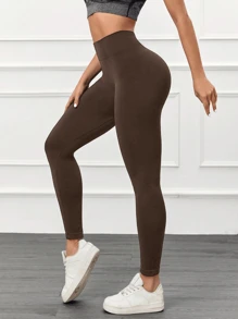 3pcs Plain Seamless Yoga Leggings! High - Waisted For Running & Fitness, Ideal For Outdoor, Yoga, Workout, Activewear, Running Gear, Gym Clothes .