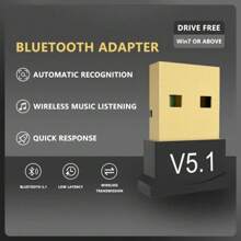 Adaptador USB Bluetooth 5.1 Transmisor Receptor Audio Bluetooth Dongle Bluetooth Adaptador USB Inalámbrico Para Computadora PC Portátil - Negro - Ver 1