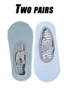 1 paire/3 paires/5 paires/6 paires, Chaussettes de yoga épaisses pour femmes, Chaussettes d'exercice intérieur anti-dérapantes pour saut