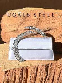 Bolso de embrague de acrílico con aplicaciones de pedrería para mujer, estilo de noche, perfecto para fiestas, bodas, cenas/banquetes, que combina con vestidos de novia, vestidos de gala, vestidos de baile de graduación, vestidos de cumpleaños y vestidos de fiesta para mujer