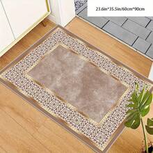[Respaldo acolchado de terciopelo de cristal, grosor de 5 mm] 1 Alfombra con patrón geométrico floral - Impermeable, antideslizante, absorbente, lavable, suave y cómoda. Adecuada para cocina, sala de estar, dormitorio, pasillo, baño, lavandería - Fácil de limpiar, alfombra, decoración del hogar, decoración del baño del hogar, alfombra de exterior, felpudo, decoración de otoño, accesorios de baño, regreso a la escuela
