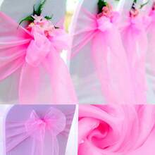 10pcs Voile Chair Back Decorative Ribbons, Organza Bowknot Chair Decorations, Suitable For Christmas, Halloween, Weddings, Parties, Outdoor Events, 18cm Wide, 275cm Long, DIY To Create Butterfly Shapes, Voile Sheer Fabric Chair Back Decorations For Festivals, Graduations, Party Backdrops, Gifts, Packaging