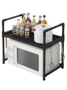 Organizador Cocina Repisas 2 Niveles Horno Microondas Color Negro - Multicolor - Ver 5