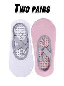 1 paire/3 paires/5 paires/6 paires, Chaussettes de yoga épaisses pour femmes, Chaussettes d'exercice intérieur anti-dérapantes pour saut