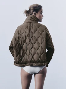 Women Winter Coats - 卡其色 - 查看 3