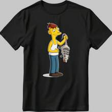 The Simpsons Funny Character Short Sleeve White- 's  Women's T Shirt R233 - 黑色 - 查看 1