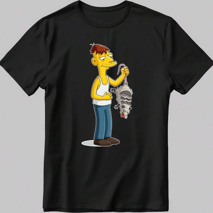 The Simpsons Funny Character Short Sleeve White- 's  Women's T Shirt R233 - 黑色 - 查看 1