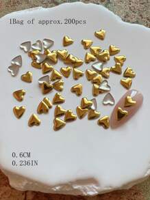 200Pcs Metallic Heart & Heart Shape Decor Rivet For Nail Art Crafts Nail Supplies Nails Nail Charms Nail Gems - Multicolor - View 31