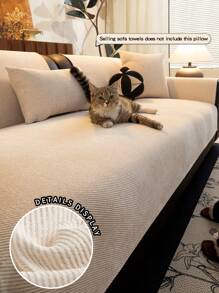 1 bucată pernă de canapea Sherpa, design simplu și elegant, acceptă animalele de companie, lavabilă, moale și confortabilă, anti-alunecare, excelentă pentru protejarea canapelei