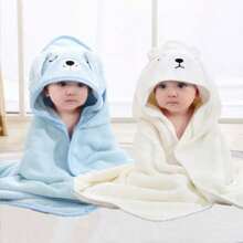 2pcs/Set High Quality Multifunctional Baby Bathrobe, Baby Animal Face Hooded Bath Towel, Unique Animal Design Baby Cloak Super Soft, 2 Pieces Affordable Changeable, Baby Wrapping Towel, Swaddling Blanket, Baby Gift