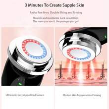 1pc Handheld Colorful Light Positive & Negative Ion Eye Massager, 6 Advanced Technologies Skin Rejuvenation Device, Facial Beauty Instrument, 400mAh Battery, 4 Modes, 3 Speed Adjustments, Effectively Removes Blackheads, Shrinks Pores, Fades Eye Wrinkles, Lifts & Firms, Brightens Complexion, Suitable As Birthday/Mother's Day Gift For Friends, Girlfriend