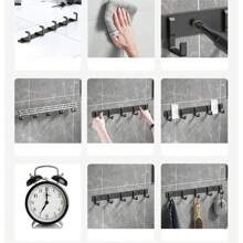 Household Wall Coat Rack Black Hooks For Hangging Clothes Towel Hanger Bathroom Robe Hook Heavy Duty Kitchen Accessories