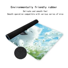 1pc Dog Mouse Pad Cartoon Art Desk Mat Rubber Base Mousepad With Stitched Edge Non-Slip Desk Accessories XL Desk Pad For Office Home As Gifts For Men Women Birthdays,Valentine's Day - Multicolor - View 6