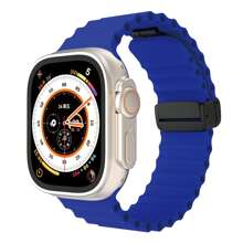 Silicone Foldable Clasp Watch Band For 41mm 40mm 44mm 45mm 42mm 38mm 49mm 46mm, Soft Silicone Magnetic Closure Sport Strap For Series 1-10, SE, Ultra - Multicolor - View 20