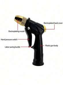 2pcs Household Car Washing & Gardening Supplies, 3/4" Connector, Convenient High Pressure Water Gun, Magic Hose Irrigation Kit