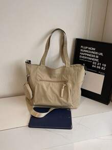 Bolso de lona grande con monedero 1 pieza Nuevo estilo universitario coreano Bolso escolar de estudiante de secundaria Bolso casual Bolso bandolera de hombro Bolso de lona Bolso cruzado, Bolso de mujer con monedero, Bolso escolar para compras, vacaciones, Bolso de mano con cremallera, Bolso escolar grande, Múltiples compartimentos, Perfecto para playa, escuela, trabajo y uso diario, Bolso escolar y mochila de estilo artístico para mujeres o estudiantes, Perfecto para libros, compras, vuelta al cole y talla grande