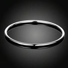 Braccialetti eleganti placcati argento a forma di cerchio rotondo, design semplice e alla moda, grandi bracciali circolari per donne e ragazze, ideali per uso quotidiano, vacanze e regali - Argento - Visualizzare 5