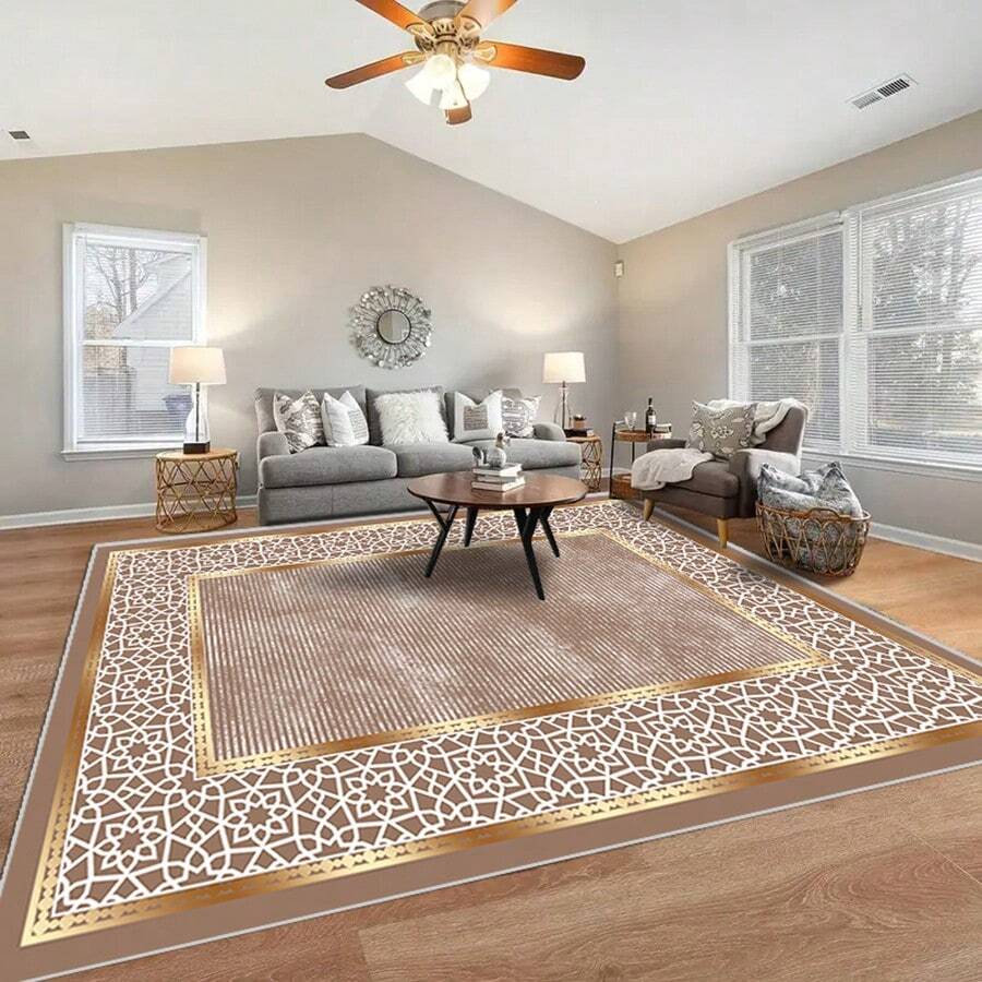 [Respaldo acolchado de terciopelo de cristal, grosor de 5 mm] 1 Alfombra con patrón geométrico floral - Impermeable, antideslizante, absorbente, lavable, suave y cómoda. Adecuada para cocina, sala de estar, dormitorio, pasillo, baño, lavandería - Fácil de limpiar, alfombra, decoración del hogar, decoración del baño del hogar, alfombra de exterior, felpudo, decoración de otoño, accesorios de baño, regreso a la escuela