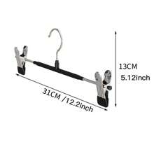 10 pezzi di grucce per pantaloni rivestite antigraffio, clip per pantaloni retrattili multifunzionali, grucce in acciaio inossidabile antiscivolo e antigraffio per gonne, per uso domestico