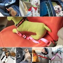 1 pieza Correa de seguridad para mascota en el coche, Correa ajustable para perros y gatos en el asiento trasero, Engancha la correa de forma segura para mantener a tus mascotas a salvo en el coche