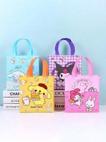 Sanrio 1/4/6/12 pièces Sac Kuromi Sanrio, Anime My Melody Cinnamoroll, grand sac fourre-tout en tissu non tissé imprimé, idéal pour ranger des livres, cadeaux kawaii pour les vacances