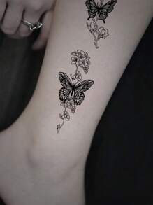 30 vellen creatieve zwarte vlinder tijdelijke tatoeage stickers voor mannen en vrouwen, waterbestendig, geschikt voor arm, gezicht, vinger en nek en overal waar je maar wilt