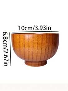 1pc/2pcs Natural Jujube Wood Bowl Set, Household Rice Bowl, Soup Bowl, Vintage Japanese Style Eating Noodle Bowl - Multicolor - View 7