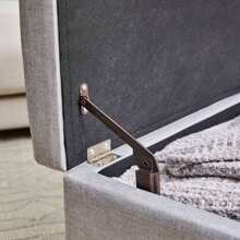 30" Hinged Storage Ottoman, Gray