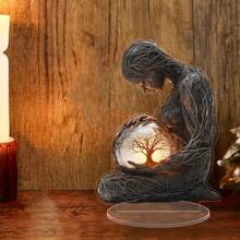 Figurine de déesse de la forêt acrylique 2D transparente et cristal-clair - Décoration de bureau pour anniversaire, remise de diplôme, Noël Accessoire de bureau artistique, style aléatoire