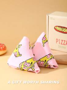 1 par de calcetines de tripulación con diseño único de pizza, cómodos y transpirables, regalos divertidos y creativos para el Día de San Valentín, Pascua, Día de la Madre, fiestas, parejas, cumpleaños, todo el año